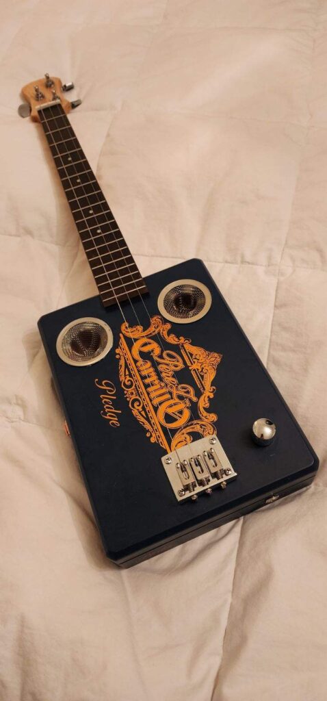 black cigar box guitar