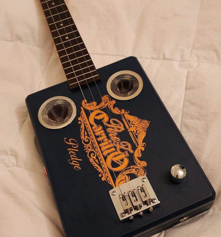 black cigar box guitar